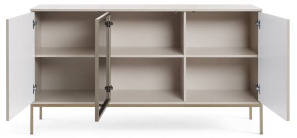 Kommode DEO Beige - Rauchglas - ABS - 154 x 83 x 39 cm