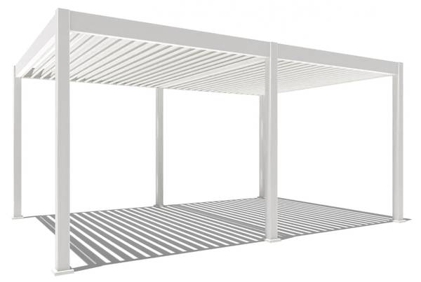 Elektrische Pergola E-Deluxe 3653 Weiß - Metall - 530 x 255 x 360 cm