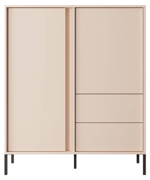 Commode DAST COD104 2D2D Beige - Mélamine - 104 x 124 x 40 cm