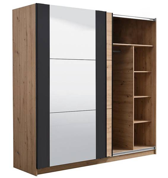 Kleiderschrank PHILADELPHIE Beige - Holz teilmassiv - 63 x 210 x 217 cm