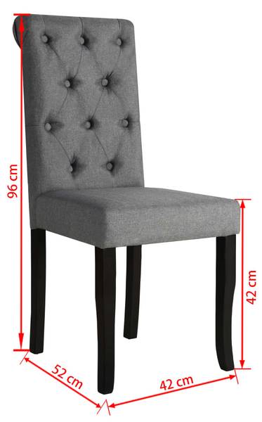 Esszimmerstuhl 245515 4er Set Grau - Holzwerkstoff - 42 x 96 x 52 cm