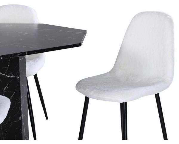 Essgruppe Marbs + Polar (5-teilig) Schwarz - Microfaser - 110 x 75 x 110 cm