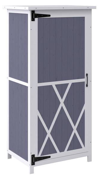 Gerätehaus NELLA Grau - Weiß - Holz teilmassiv - 52 x 143 x 70 cm