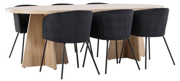 Essgruppe Bootcut mit Berit (7-teilig) Braun - Cord - Polyester - 230 x 76 x 115 cm