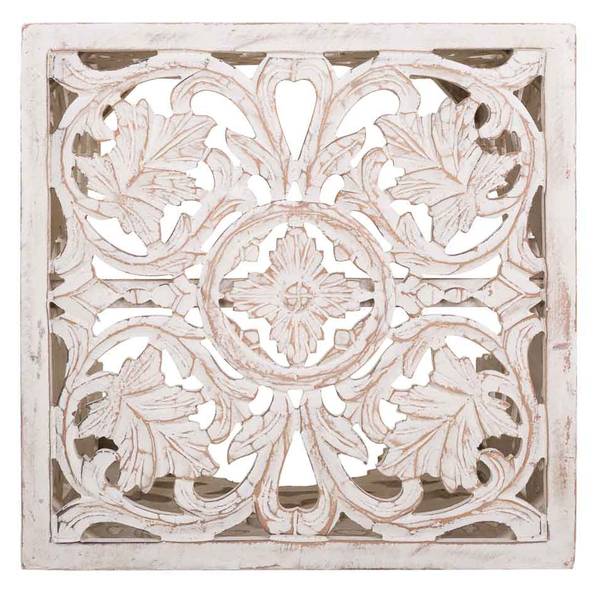 Table basse 4523334601 Blanc - En partie en bois massif - 45 x 45 x 45 cm