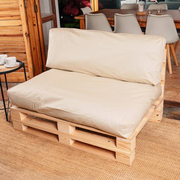 Abziehbares Palettenkissen 2er Set Beige