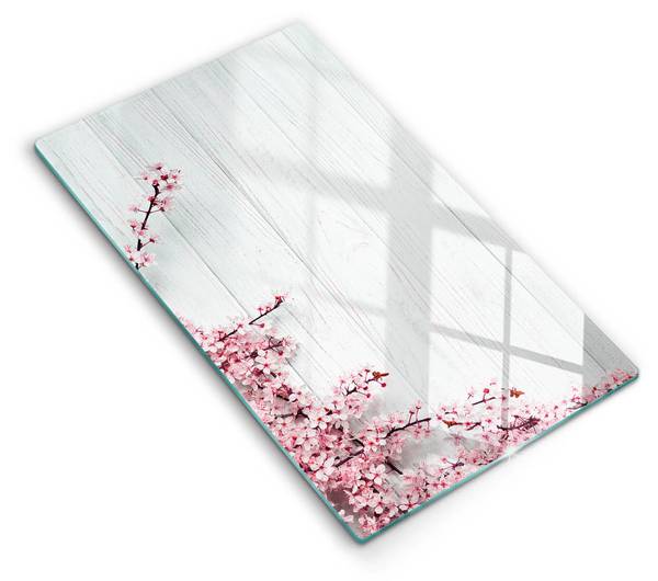Schneidebrett Blüten auf Holz Breite: 30 cm