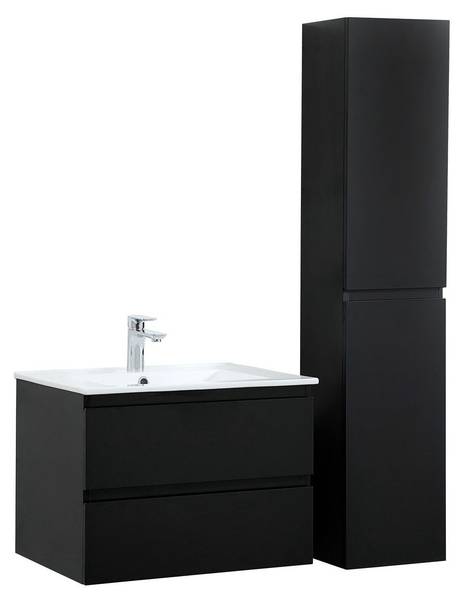 Badezimmermöbel-Set SORRENTO Schwarz - Holzwerkstoff - 60 x 44 x 44 cm