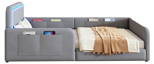 Gepolstertes Bett Triton Ⅰ Grau