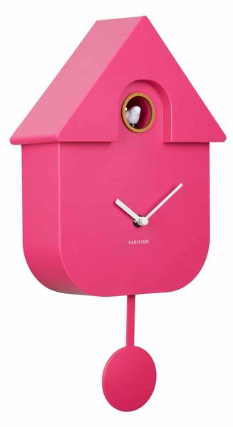 Wanduhr Modern Cuckoo Pink - 22 x 9 cm
