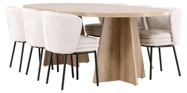 Essgruppe Bootcut (3-Teilig) Braun - Microfaser - 230 x 76 x 115 cm