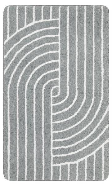 Badteppich Hilda Grau - Polyester - 60 x 2 x 100 cm