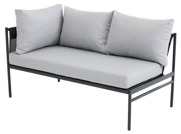 Gartensitzgruppe im Set ULAME Grau - Metall - 137 x 68 x 73 cm