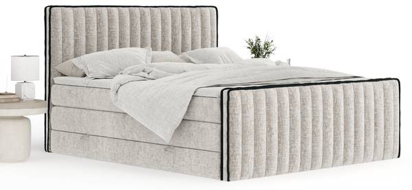 Boxspringbed Nocturne beige - Ligoppervlak breedte: 180 cm