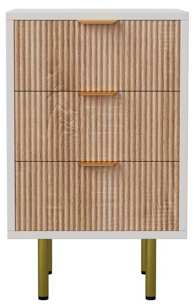 Nachttisch TLP02 Braun - Metall - Massivholz - 40 x 62 x 40 cm