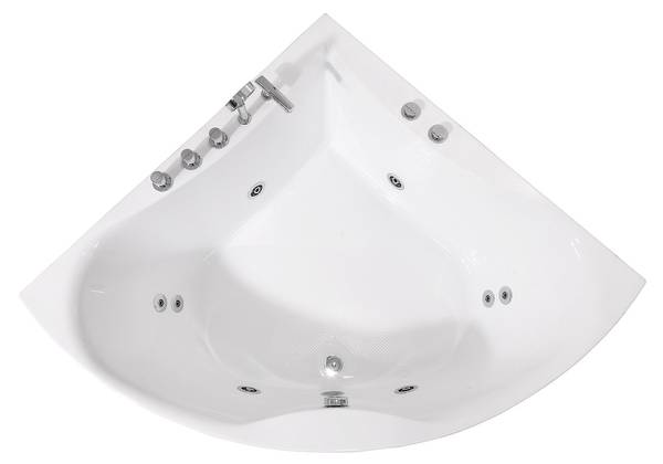 Baignoire balnéo AGYNESS Blanc - Fibres naturelles - 135 x 57 x 135 cm