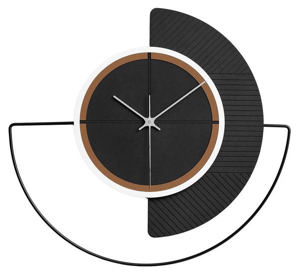 Wanduhr Wanduhren God Schwarz - Holzwerkstoff - Metall - 55 x 50 x 1 cm