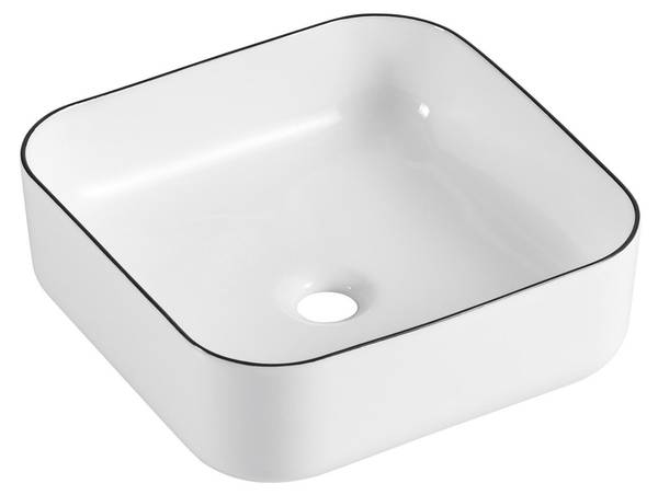 Aufsatzwaschbecken ALIX Schwarz - Keramik - 37 x 13 x 37 cm