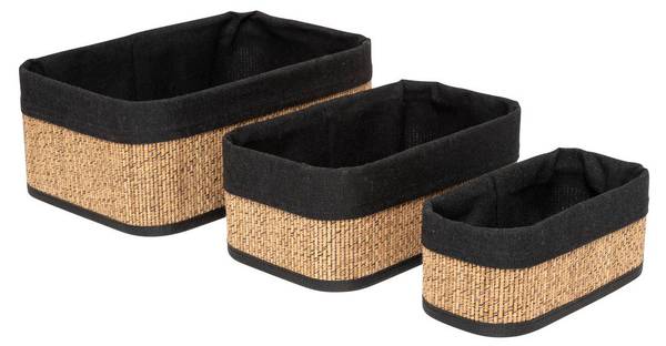Körbe PARIS 3er-Set Braun - Bambus - 10 x 8 x 20 cm