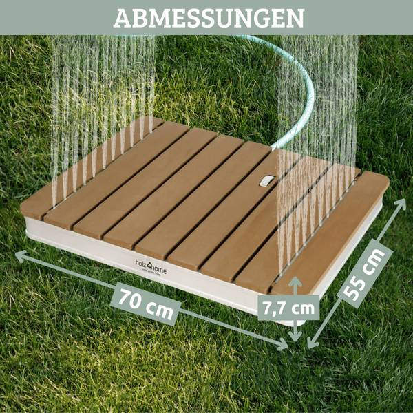 Gartendusche eckig TYLIX Braun - Holzwerkstoff - 70 x 7 x 55 cm