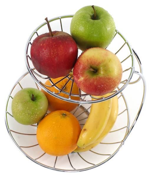 Obst-Etagere Stage Silber - Metall - 25 x 24 x 25 cm