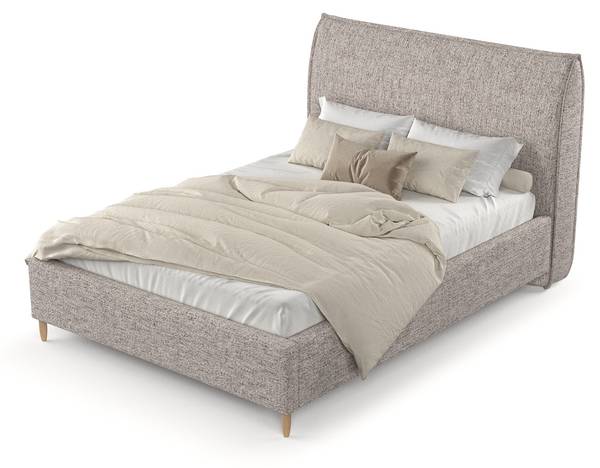 Polsterbett MIRA mit Stauraum Stoff Neve Steingrau - Liegefläche Breite: 120 cm