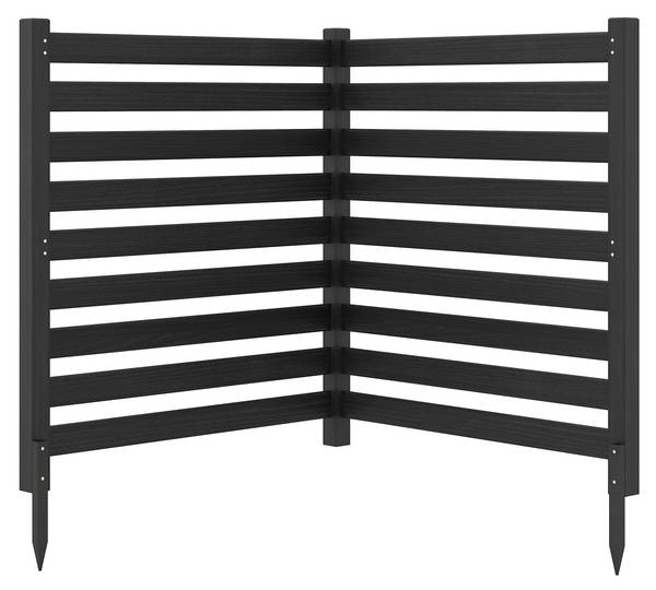 Gartenzaun ZB35496 2-tlg. Schwarz