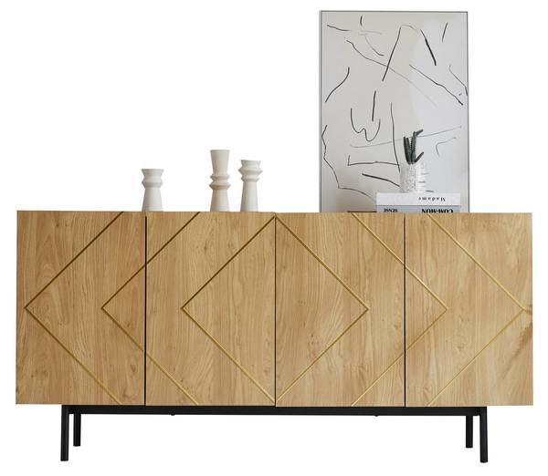 Sideboard-BB3024 Beige - Holzwerkstoff - 160 x 78 x 40 cm