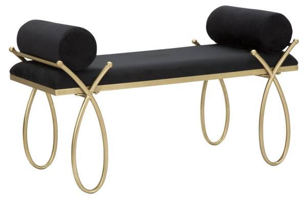 Sitzbank Ribbon Schwarz - Textil - 113 x 53 x 49 cm
