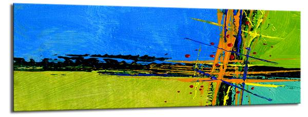 Leinwandbild Abstrakt Panorama Textil - 120 x 40 x 2 cm