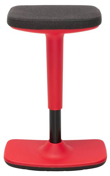Bürohocker LEON Schwarz - Rot - Metall - Kunststoff - Textil - 44 x 78 x 24 cm