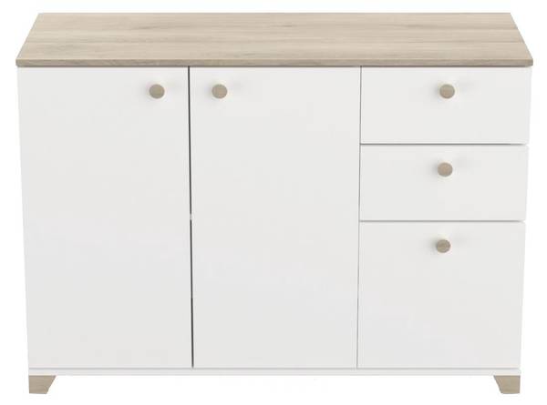 Sideboard mit 3 Türen und 2 Schubladen Braun - Holzwerkstoff - 42 x 86 x 120 cm