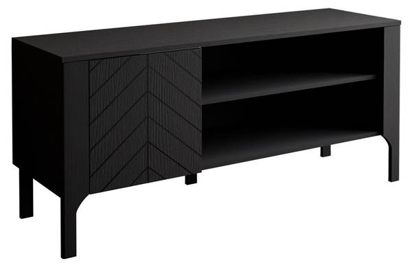 TV-Lowboard LUMI 135 cm Schwarz