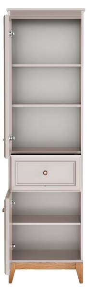 Hochvitrine mit LED Windsor Beige - Holzwerkstoff - 55 x 193 x 41 cm