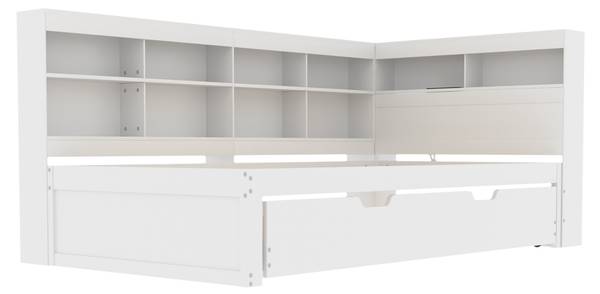 Schlafsofa-BB1036 Weiß - Massivholz - 116 x 93 x 223 cm