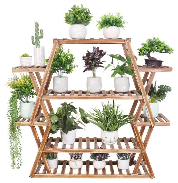 Plantenrek XJJ240 bruin - plaatmateriaal op houtbasis - 25 x 106 x 98 cm