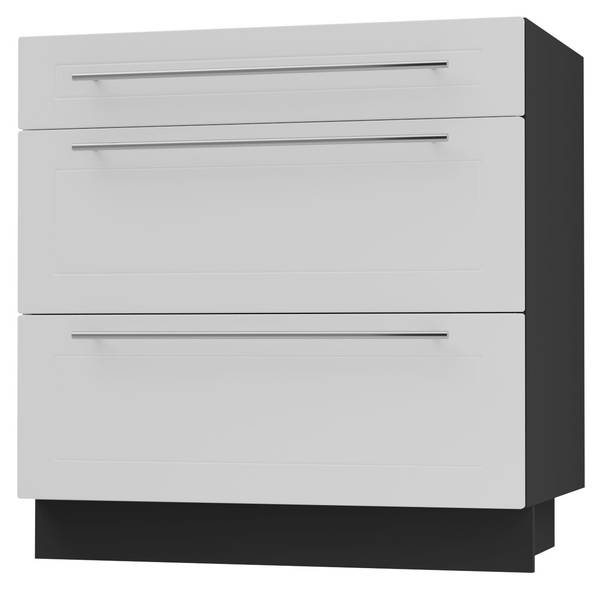 Schubladenunterschrank KVANTUM D3M/80 Schwarz - Weiß