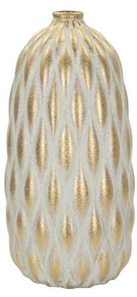 Vase Pepitas Lang Grau - Keramik - 19 x 38 x 19 cm