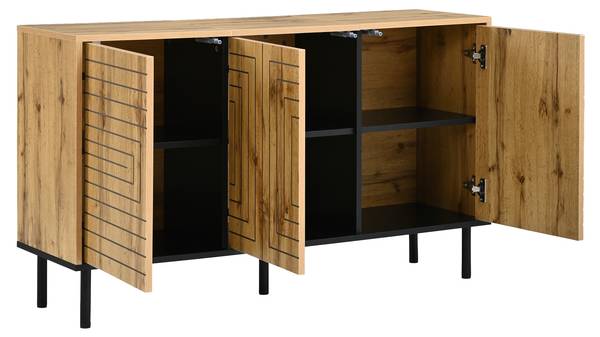Sideboard Aphrodite Ⅴ Schwarz - Braun - Holzwerkstoff - 120 x 68 x 35 cm