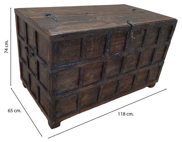 Truhe 4523300774 Braun - Massivholz - 118 x 74 x 65 cm