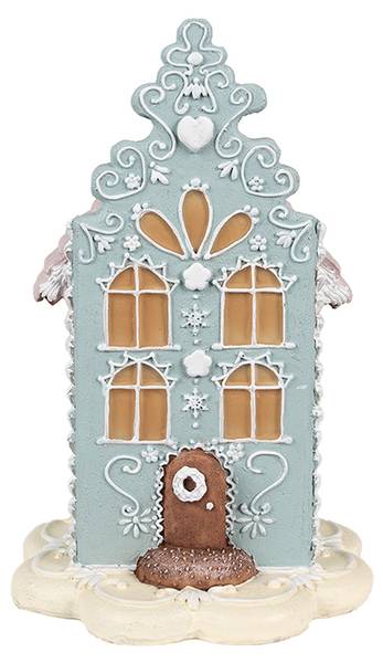 Lebkuchenhaus Neumunster Blau - Kunststoff - 13 x 20 x 13 cm