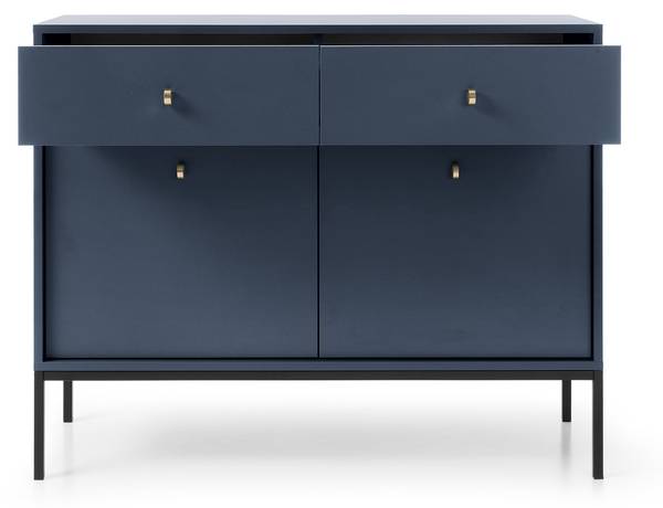 Kommode MONO 103x39x83 Schwarz - Blau - Stahl - ABS - Melamin - 103 x 83 x 39 cm