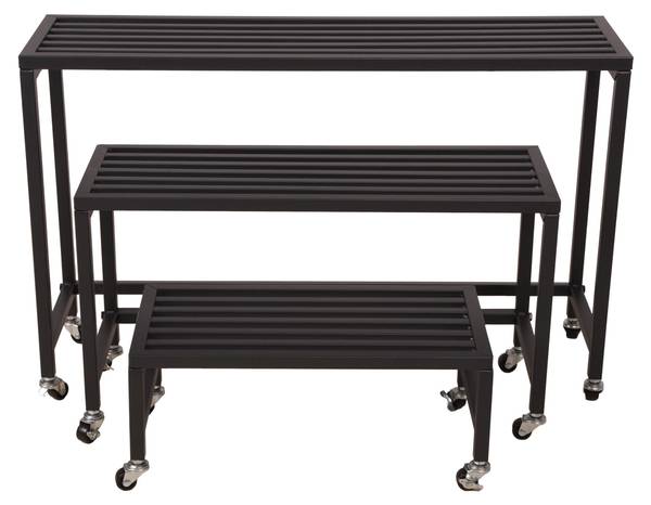 Pflanzbank JAKOB (3er-Set) Schwarz - Metall - 20 x 45 x 70 cm