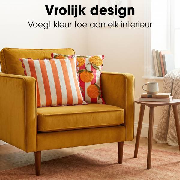 Sierkussen MEMIHO111400036 oranje - textiel - 45 x 10 x 45 cm
