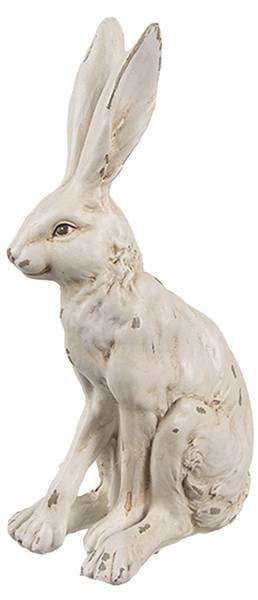 Decoratie Beeld Konijn Easter&Ose wit - kunststof - 5 x 13 x 8 cm