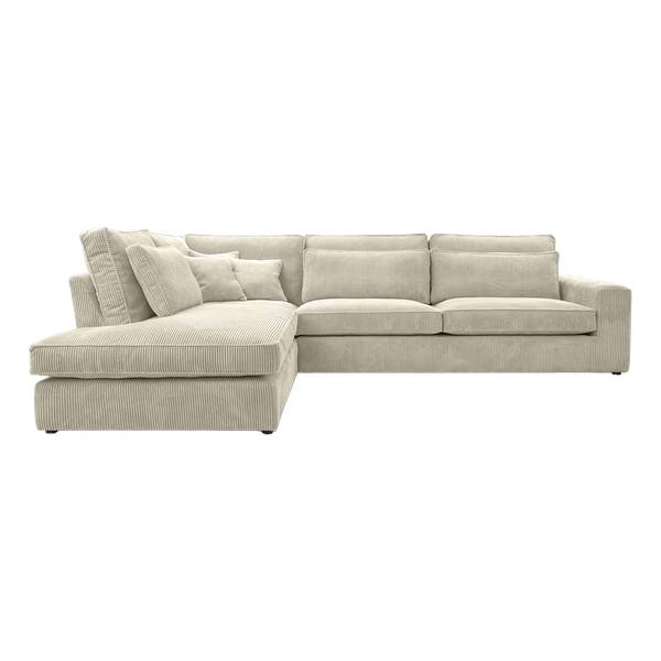 Ecksofa CAMBO Creme - Ecke davorstehend links - Ottomane davorstehend links