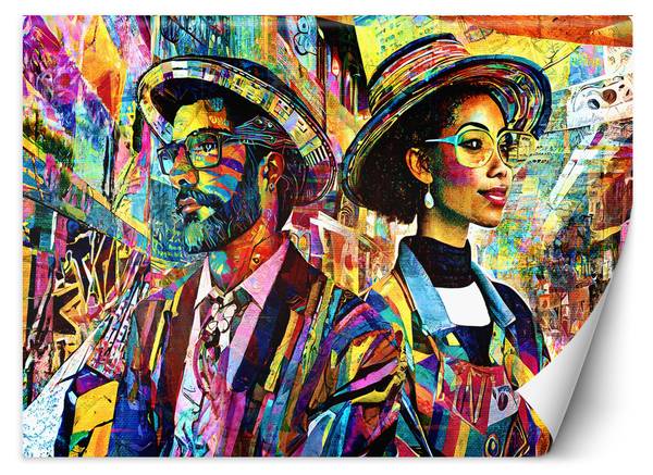 Fototapete Frau und Mann Abstrakt 450 x 315 cm