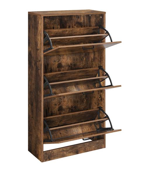 Schuhschrank Riga Braun - Holzwerkstoff - 24 x 120 x 60 cm