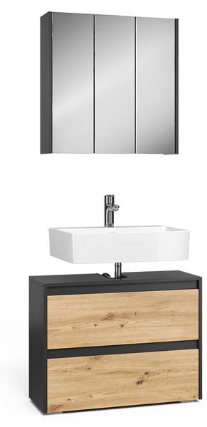 Badmöbel-Set Majest 59151 Anthrazit - Asteiche Dekor