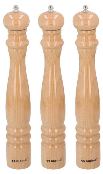 Salz- und Pfefferstreuer MEALPE364005 Braun - Massivholz - 6 x 36 x 6 cm